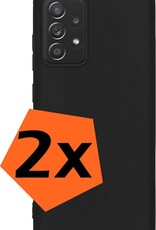 Nomfy Hoesje Geschikt voor Samsung A52s Hoesje Siliconen Cover Case - Hoes Geschikt voor Samsung Galaxy A52s 5G Hoes Back Case - 2-PACK - Zwart