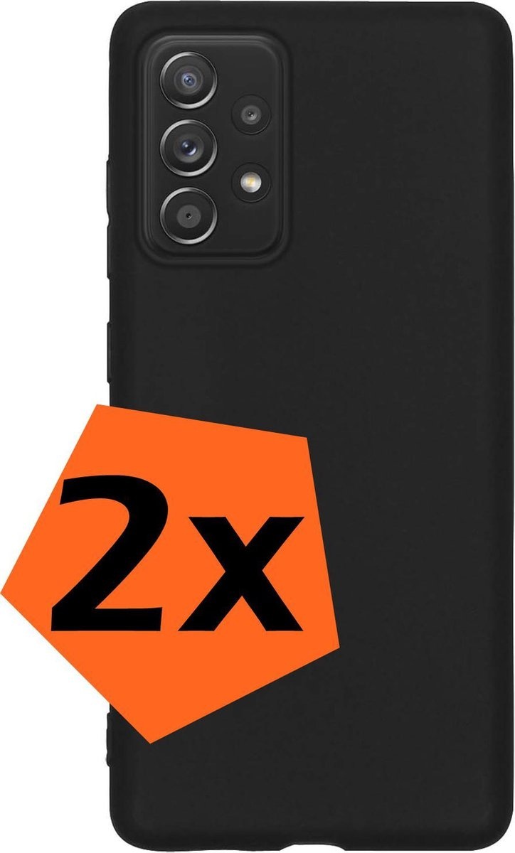 Nomfy Hoesje Geschikt voor Samsung A52s Hoesje Siliconen Cover Case - Hoes Geschikt voor Samsung Galaxy A52s 5G Hoes Back Case - 2-PACK - Zwart