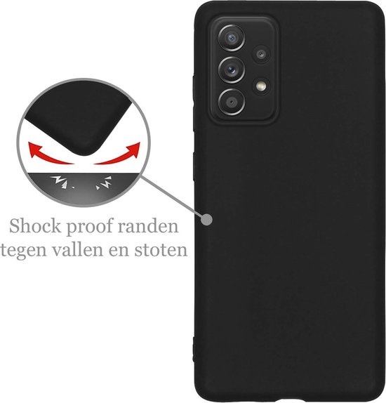 Nomfy Hoesje Geschikt voor Samsung A52s Hoesje Siliconen Cover Case - Hoes Geschikt voor Samsung Galaxy A52s 5G Hoes Back Case - 2-PACK - Zwart