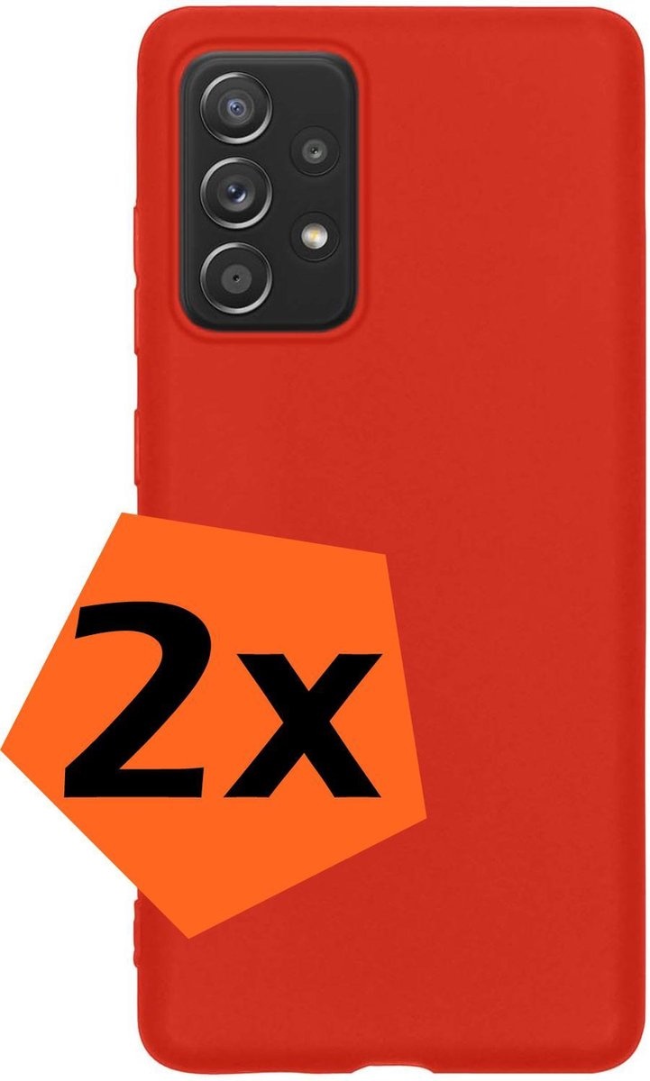 Nomfy Hoesje Geschikt voor Samsung A52s Hoesje Siliconen Cover Case - Hoes Geschikt voor Samsung Galaxy A52s 5G Hoes Back Case - 2-PACK - Rood