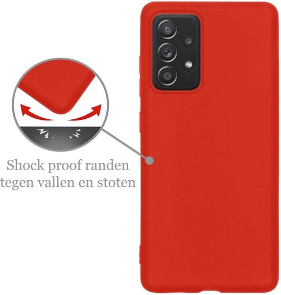 Nomfy Hoesje Geschikt voor Samsung A52s Hoesje Siliconen Cover Case - Hoes Geschikt voor Samsung Galaxy A52s 5G Hoes Back Case - 2-PACK - Rood