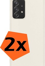 Nomfy Hoesje Geschikt voor Samsung A52s Hoesje Siliconen Cover Case - Hoes Geschikt voor Samsung Galaxy A52s 5G Hoes Back Case - 2-PACK - Wit