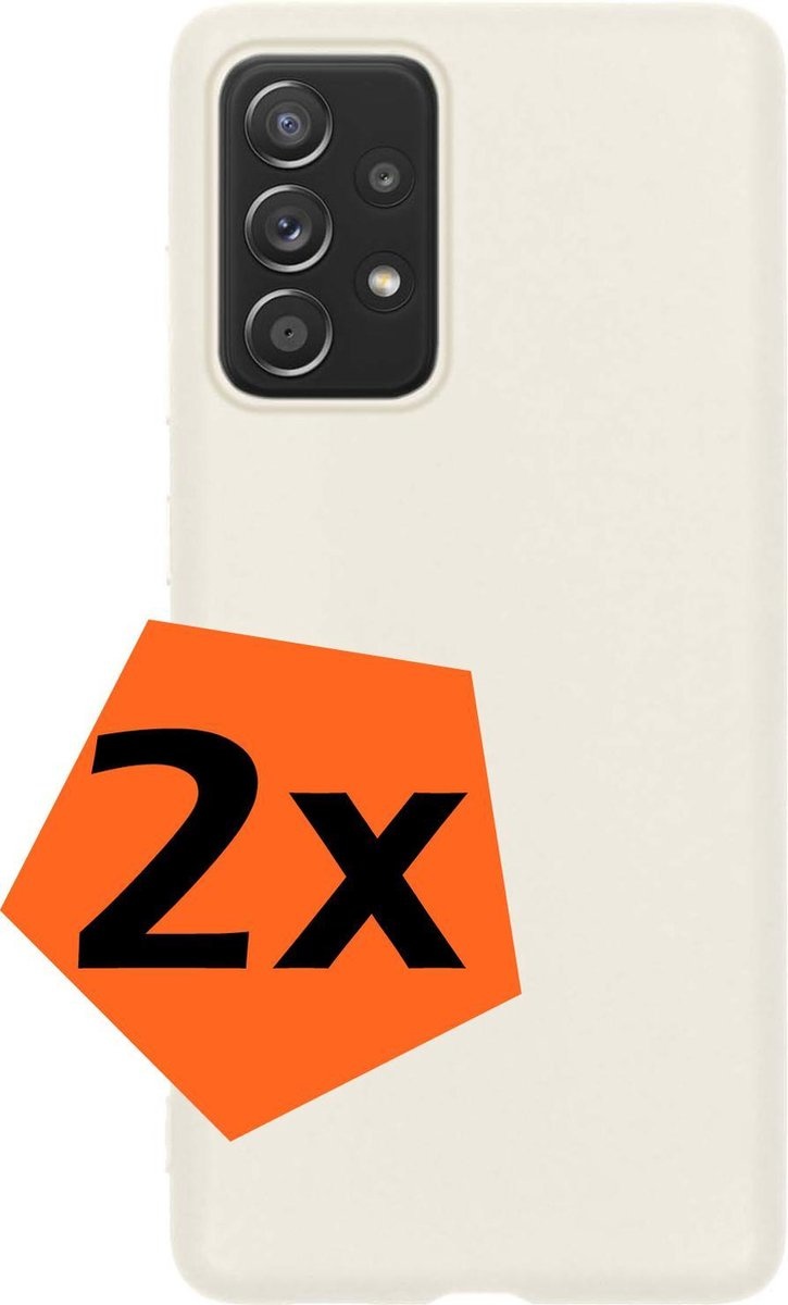 Nomfy Hoesje Geschikt voor Samsung A52s Hoesje Siliconen Cover Case - Hoes Geschikt voor Samsung Galaxy A52s 5G Hoes Back Case - 2-PACK - Wit