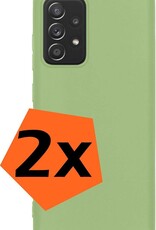 Nomfy Hoesje Geschikt voor Samsung A52s Hoesje Siliconen Cover Case - Hoes Geschikt voor Samsung Galaxy A52s 5G Hoes Back Case - 2-PACK - Groen