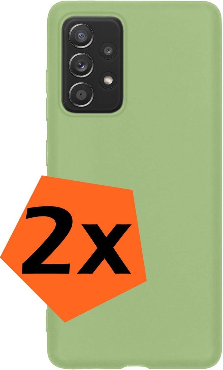 Nomfy Hoesje Geschikt voor Samsung A52s Hoesje Siliconen Cover Case - Hoes Geschikt voor Samsung Galaxy A52s 5G Hoes Back Case - 2-PACK - Groen