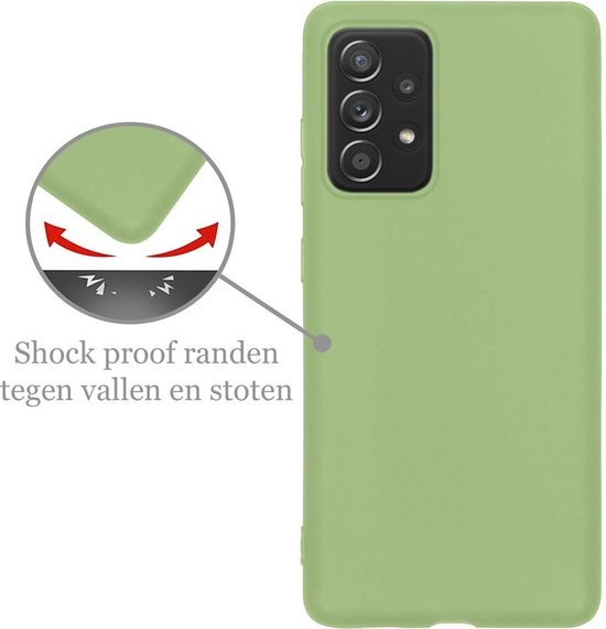 Nomfy Hoesje Geschikt voor Samsung A52s Hoesje Siliconen Cover Case - Hoes Geschikt voor Samsung Galaxy A52s 5G Hoes Back Case - 2-PACK - Groen