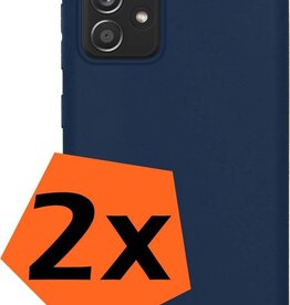 Nomfy 2 PACK - Nomfy Samsung Galaxy A52s hoesje siliconen - Donkerblauw