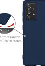 Nomfy Hoesje Geschikt voor Samsung A52s Hoesje Siliconen Cover Case - Hoes Geschikt voor Samsung Galaxy A52s 5G Hoes Back Case - 2-PACK - Donkerblauw