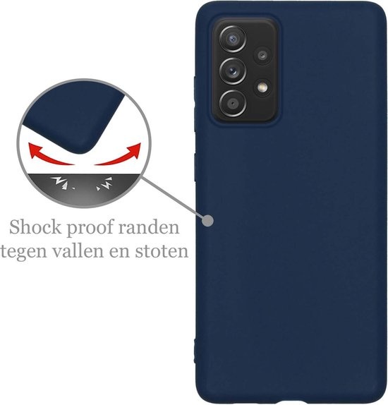 Nomfy Hoesje Geschikt voor Samsung A52s Hoesje Siliconen Cover Case - Hoes Geschikt voor Samsung Galaxy A52s 5G Hoes Back Case - 2-PACK - Donkerblauw