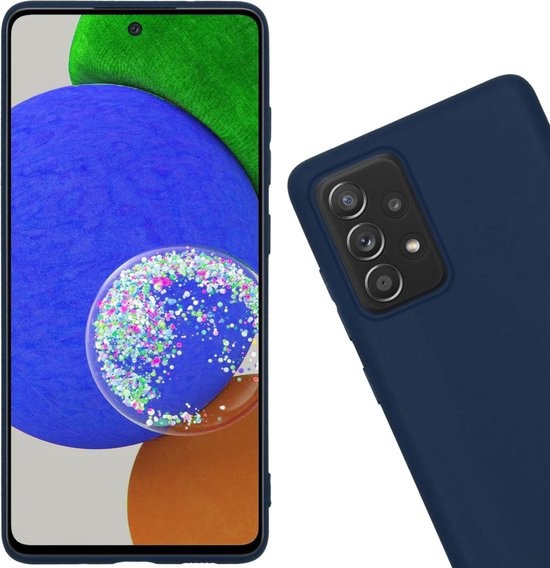 Nomfy Hoesje Geschikt voor Samsung A52s Hoesje Siliconen Cover Case - Hoes Geschikt voor Samsung Galaxy A52s 5G Hoes Back Case - 2-PACK - Donkerblauw