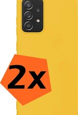 Nomfy Hoesje Geschikt voor Samsung A52s Hoesje Siliconen Cover Case - Hoes Geschikt voor Samsung Galaxy A52s 5G Hoes Back Case - 2-PACK - Geel