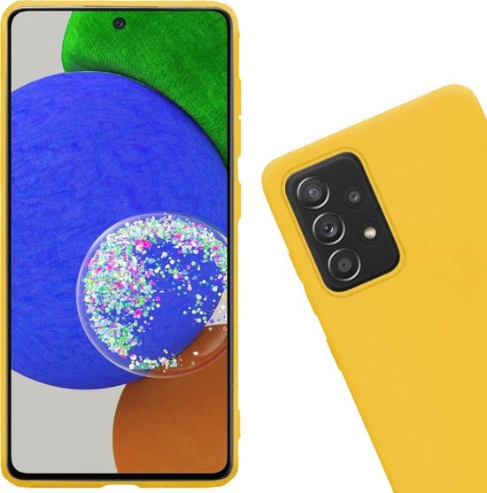 Nomfy Hoesje Geschikt voor Samsung A52s Hoesje Siliconen Cover Case - Hoes Geschikt voor Samsung Galaxy A52s 5G Hoes Back Case - 2-PACK - Geel