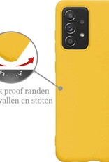 Nomfy Hoesje Geschikt voor Samsung A52s Hoesje Siliconen Cover Case - Hoes Geschikt voor Samsung Galaxy A52s 5G Hoes Back Case - 2-PACK - Geel
