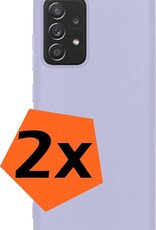 Nomfy Hoesje Geschikt voor Samsung A52s Hoesje Siliconen Cover Case - Hoes Geschikt voor Samsung Galaxy A52s 5G Hoes Back Case - 2-PACK - Lila