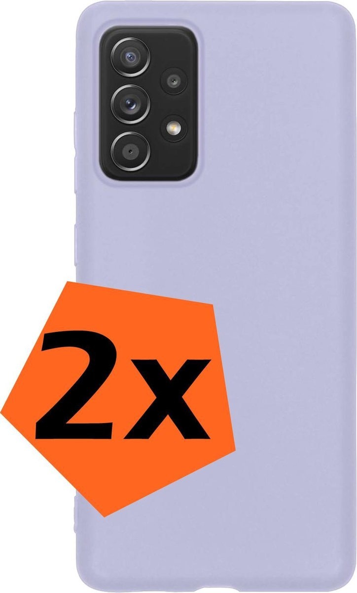 Nomfy Hoesje Geschikt voor Samsung A52s Hoesje Siliconen Cover Case - Hoes Geschikt voor Samsung Galaxy A52s 5G Hoes Back Case - 2-PACK - Lila