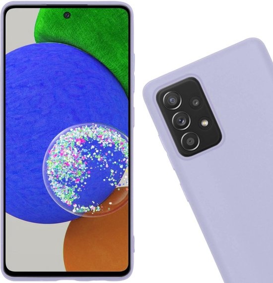 Nomfy Hoesje Geschikt voor Samsung A52s Hoesje Siliconen Cover Case - Hoes Geschikt voor Samsung Galaxy A52s 5G Hoes Back Case - 2-PACK - Lila