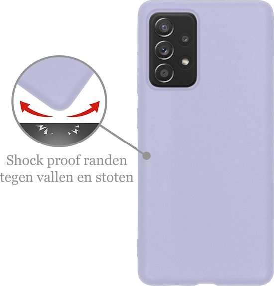 Nomfy Hoesje Geschikt voor Samsung A52s Hoesje Siliconen Cover Case - Hoes Geschikt voor Samsung Galaxy A52s 5G Hoes Back Case - 2-PACK - Lila