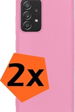 Nomfy Hoesje Geschikt voor Samsung A52s Hoesje Siliconen Cover Case - Hoes Geschikt voor Samsung Galaxy A52s 5G Hoes Back Case - 2-PACK - Roze
