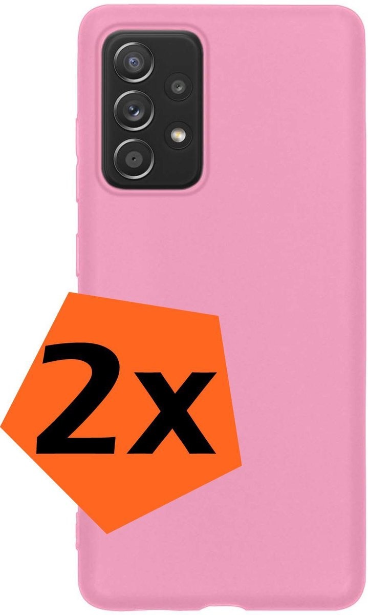 Nomfy Hoesje Geschikt voor Samsung A52s Hoesje Siliconen Cover Case - Hoes Geschikt voor Samsung Galaxy A52s 5G Hoes Back Case - 2-PACK - Roze