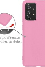 Nomfy Hoesje Geschikt voor Samsung A52s Hoesje Siliconen Cover Case - Hoes Geschikt voor Samsung Galaxy A52s 5G Hoes Back Case - 2-PACK - Roze