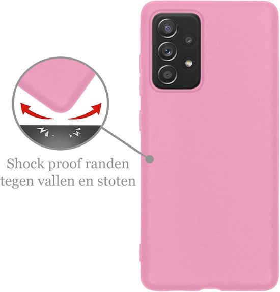Nomfy Hoesje Geschikt voor Samsung A52s Hoesje Siliconen Cover Case - Hoes Geschikt voor Samsung Galaxy A52s 5G Hoes Back Case - 2-PACK - Roze
