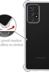 Nomfy Hoesje Geschikt voor Samsung A52s Hoesje Shock Proof Cover Case Shockproof - Hoes Geschikt voor Samsung Galaxy A52s 5G Hoes Siliconen Back Case - Transparant