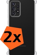 Nomfy Hoesje Geschikt voor Samsung A52s Hoesje Shock Proof Cover Case Shockproof - Hoes Geschikt voor Samsung Galaxy A52s 5G Hoes Siliconen Back Case - Transparant - 2 PACK
