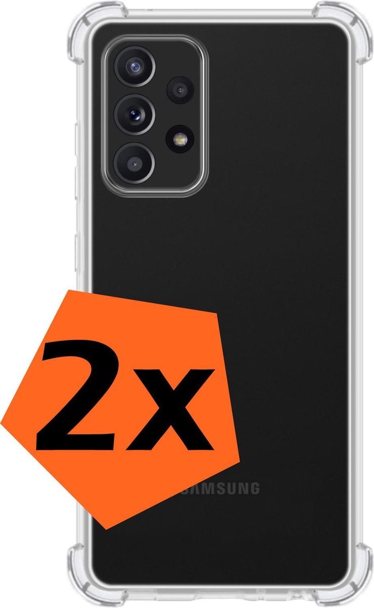 Nomfy Hoesje Geschikt voor Samsung A52s Hoesje Shock Proof Cover Case Shockproof - Hoes Geschikt voor Samsung Galaxy A52s 5G Hoes Siliconen Back Case - Transparant - 2 PACK