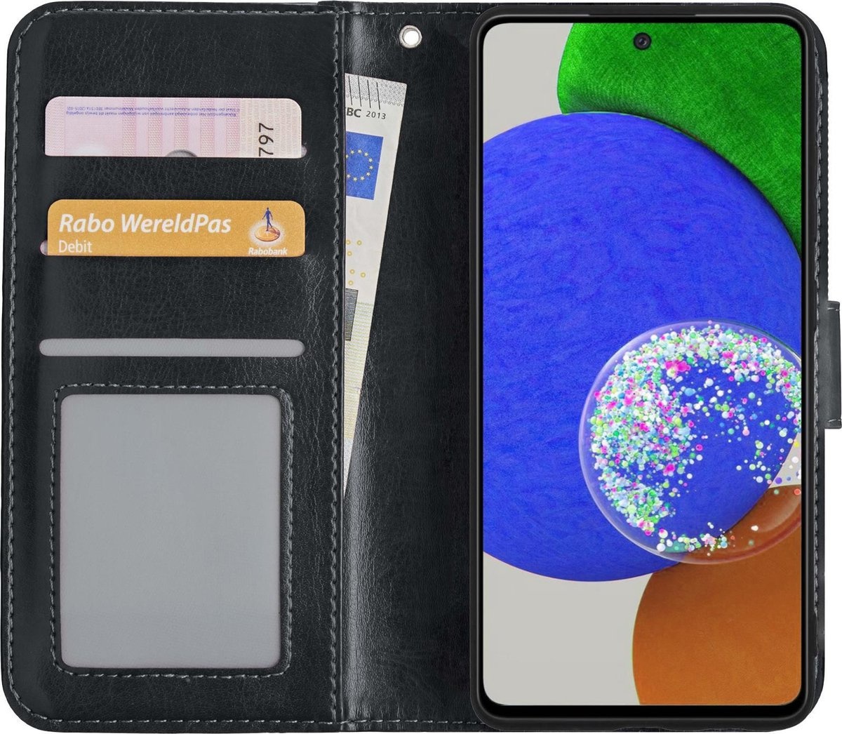 Nomfy Hoesje Geschikt voor Samsung A52s Hoes Bookcase Flipcase Book Cover - Hoes Geschikt voor Samsung Galaxy A52s 5G Hoesje Book Case - Zwart