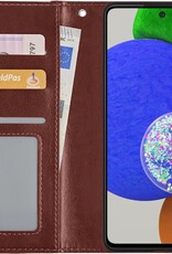 Nomfy Hoesje Geschikt voor Samsung A52s Hoes Bookcase Flipcase Book Cover - Hoes Geschikt voor Samsung Galaxy A52s 5G Hoesje Book Case - Bruin