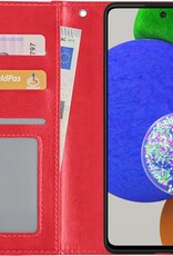 Nomfy Hoesje Geschikt voor Samsung A52s Hoes Bookcase Flipcase Book Cover - Hoes Geschikt voor Samsung Galaxy A52s 5G Hoesje Book Case - Rood