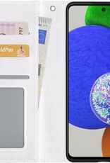 Nomfy Hoesje Geschikt voor Samsung A52s Hoes Bookcase Flipcase Book Cover - Hoes Geschikt voor Samsung Galaxy A52s 5G Hoesje Book Case - Wit