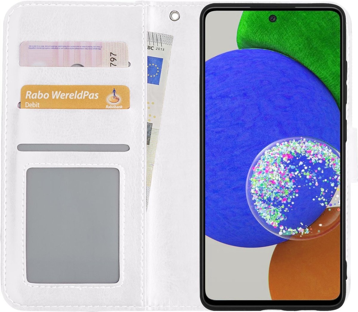 Nomfy Hoesje Geschikt voor Samsung A52s Hoes Bookcase Flipcase Book Cover - Hoes Geschikt voor Samsung Galaxy A52s 5G Hoesje Book Case - Wit