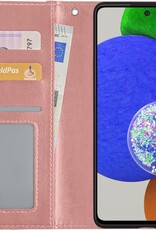 Nomfy Hoesje Geschikt voor Samsung A52s Hoes Bookcase Flipcase Book Cover - Hoes Geschikt voor Samsung Galaxy A52s 5G Hoesje Book Case - Rosé goud