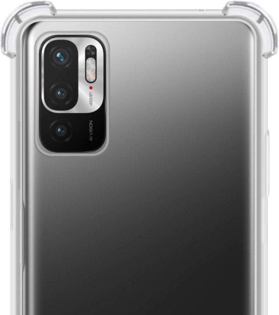 NoXx Hoes Geschikt voor Redmi Note 10 5G Hoesje Siliconen Cover Shock Proof Back Case Shockproof Hoes - Transparant - 2x