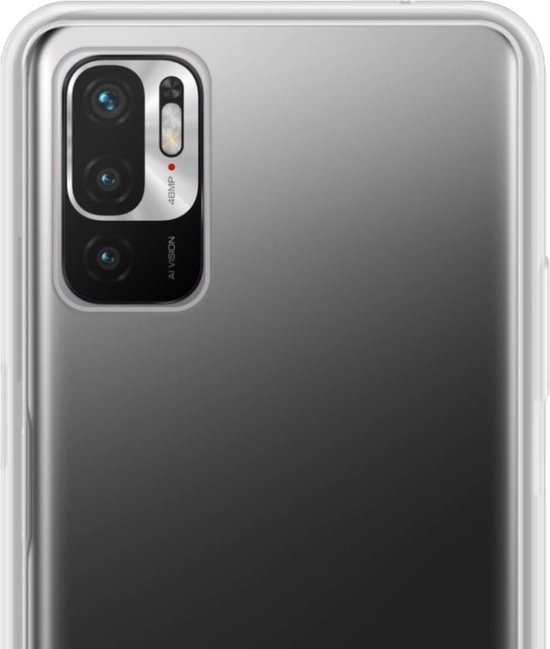NoXx Hoes Geschikt voor Redmi Note 10 5G Hoesje Cover Siliconen Back Case Hoes - Transparant - 2x