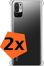 Nomfy Hoesje Geschikt voor Redmi Note 10 5G Hoesje Shock Proof Cover Case Shockproof - Hoes Geschikt voor Redmi Note 10 5G Hoes Siliconen Back Case - Transparant - 2 PACK