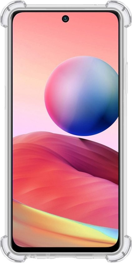 Nomfy Hoesje Geschikt voor Redmi Note 10 5G Hoesje Shock Proof Cover Case Shockproof - Hoes Geschikt voor Redmi Note 10 5G Hoes Siliconen Back Case - Transparant - 2 PACK