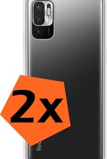 Nomfy Hoesje Geschikt voor Redmi Note 10 5G Hoesje Siliconen Cover Case - Hoes Geschikt voor Redmi Note 10 5G Hoes Back Case - 2-PACK - Transparant