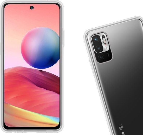 Nomfy Hoesje Geschikt voor Redmi Note 10 5G Hoesje Siliconen Cover Case - Hoes Geschikt voor Redmi Note 10 5G Hoes Back Case - 2-PACK - Transparant