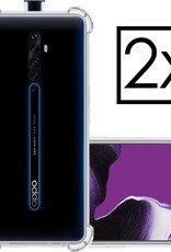 NoXx Hoes Geschikt voor OPPO Reno 2 Hoesje Siliconen Cover Shock Proof Back Case Shockproof Hoes - Transparant - 2x