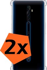 Nomfy Hoesje Geschikt voor OPPO Reno 2 Hoesje Shock Proof Cover Case Shockproof - Hoes Geschikt voor OPPO Reno 2 Hoes Siliconen Back Case - Transparant - 2 PACK