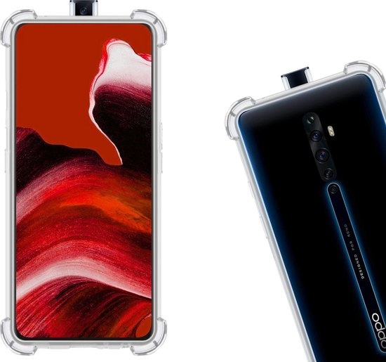 Nomfy Hoesje Geschikt voor OPPO Reno 2 Hoesje Shock Proof Cover Case Shockproof - Hoes Geschikt voor OPPO Reno 2 Hoes Siliconen Back Case - Transparant - 2 PACK