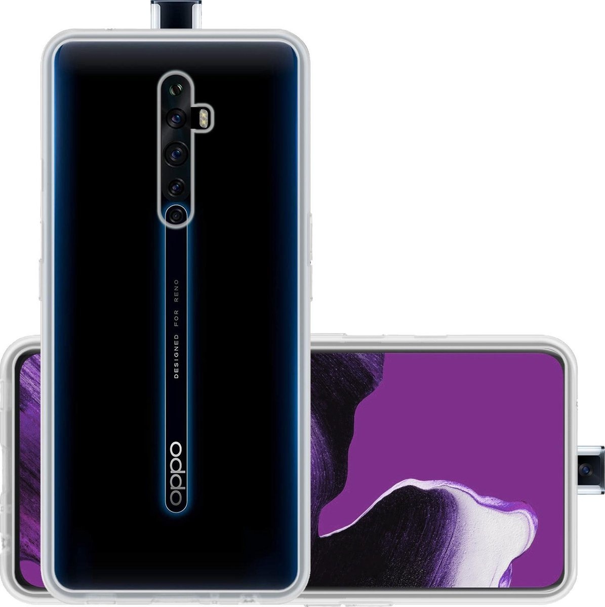 NoXx Hoes Geschikt voor OPPO Reno 2 Hoesje Cover Siliconen Back Case Hoes - Transparant