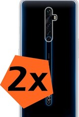Nomfy Hoesje Geschikt voor OPPO Reno 2 Hoesje Siliconen Cover Case - Hoes Geschikt voor OPPO Reno 2 Hoes Back Case - 2-PACK - Transparant