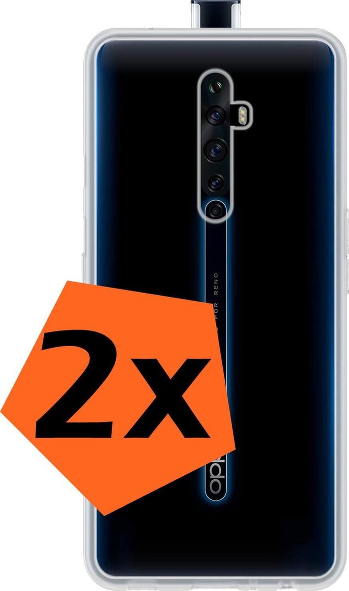 Nomfy Hoesje Geschikt voor OPPO Reno 2 Hoesje Siliconen Cover Case - Hoes Geschikt voor OPPO Reno 2 Hoes Back Case - 2-PACK - Transparant