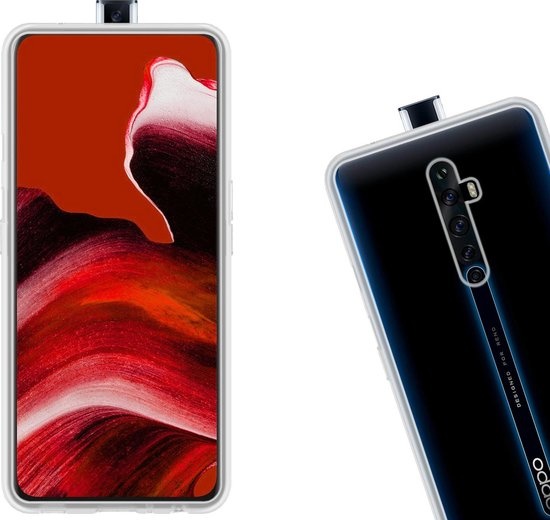 Nomfy Hoesje Geschikt voor OPPO Reno 2 Hoesje Siliconen Cover Case - Hoes Geschikt voor OPPO Reno 2 Hoes Back Case - 2-PACK - Transparant
