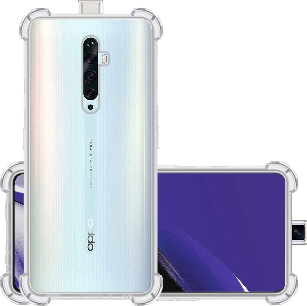 NoXx Hoes Geschikt voor OPPO Reno 2Z Hoesje Siliconen Cover Shock Proof Back Case Shockproof Hoes - Transparant