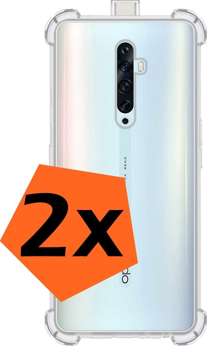Nomfy Hoesje Geschikt voor OPPO Reno 2Z Hoesje Shock Proof Cover Case Shockproof - Hoes Geschikt voor OPPO Reno 2Z Hoes Siliconen Back Case - Transparant - 2 PACK