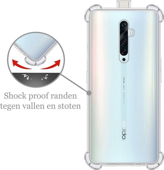 Nomfy Hoesje Geschikt voor OPPO Reno 2Z Hoesje Shock Proof Cover Case Shockproof - Hoes Geschikt voor OPPO Reno 2Z Hoes Siliconen Back Case - Transparant - 2 PACK
